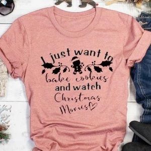 Christmas Movies T-Shirt - Pink